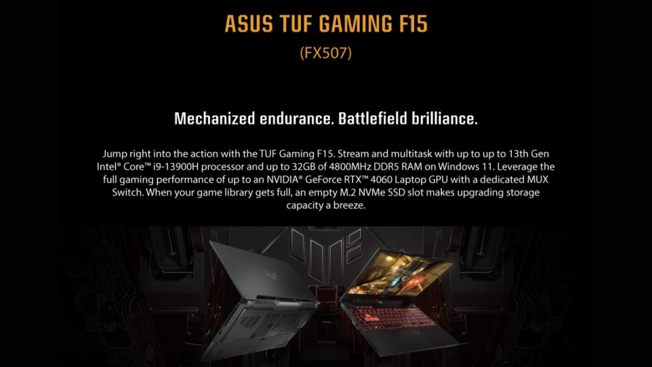 مراجعة لابتوب ASUS TUF Gaming F15 FX507VU-LP163W