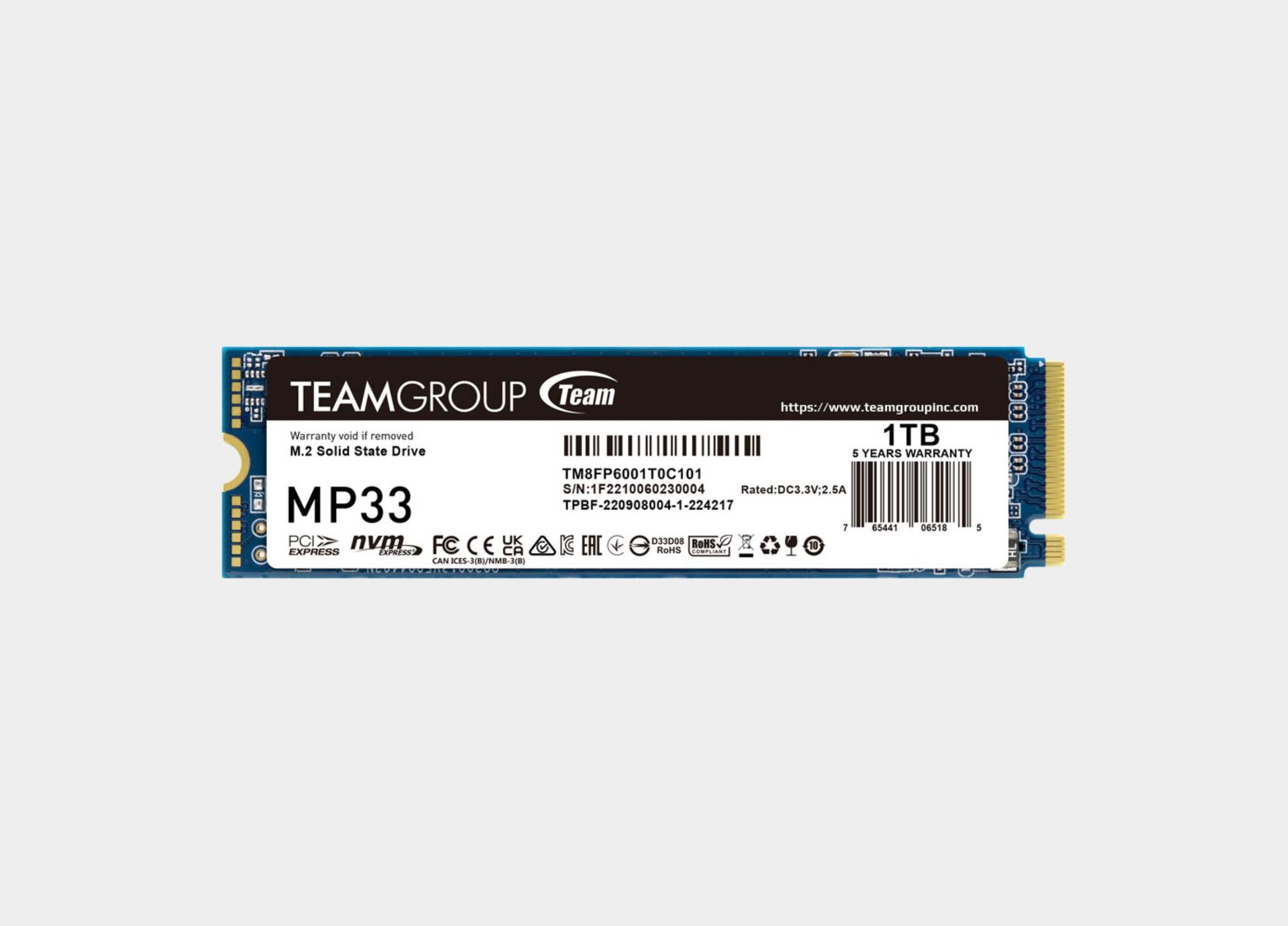 TEAM GROUP MP33 M.2 2280 1TB PCIe SSD