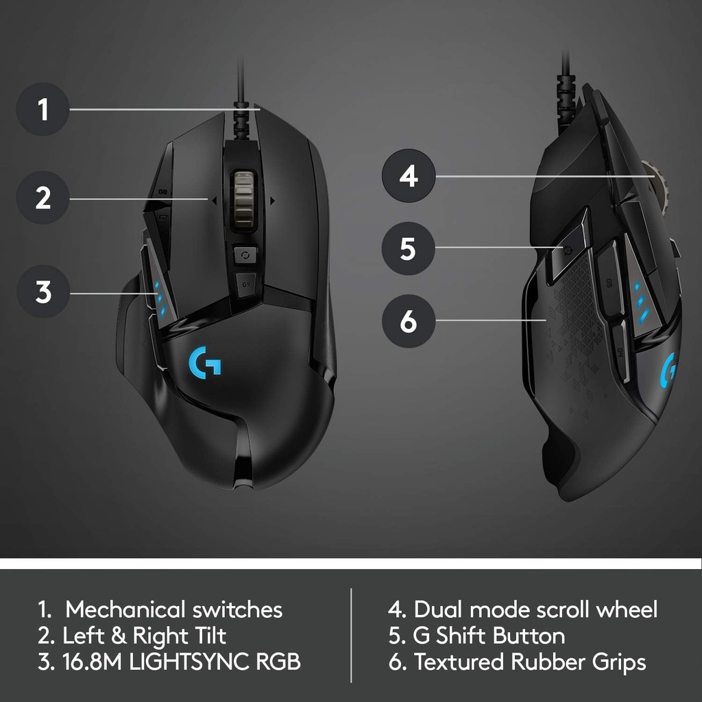 Logitech G502 Hero Wired Gaming Mouse