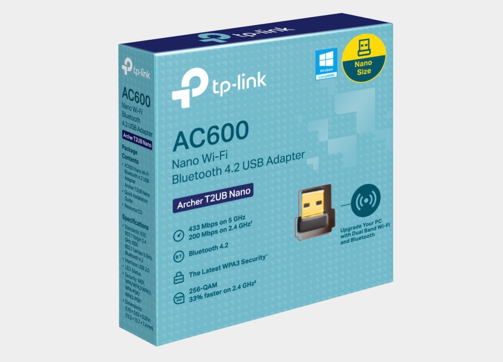 TP-Link Archer T2UB Nano AC600 Nano Dual Band Wi-Fi Bluetooth 4.2 USB Adapter 