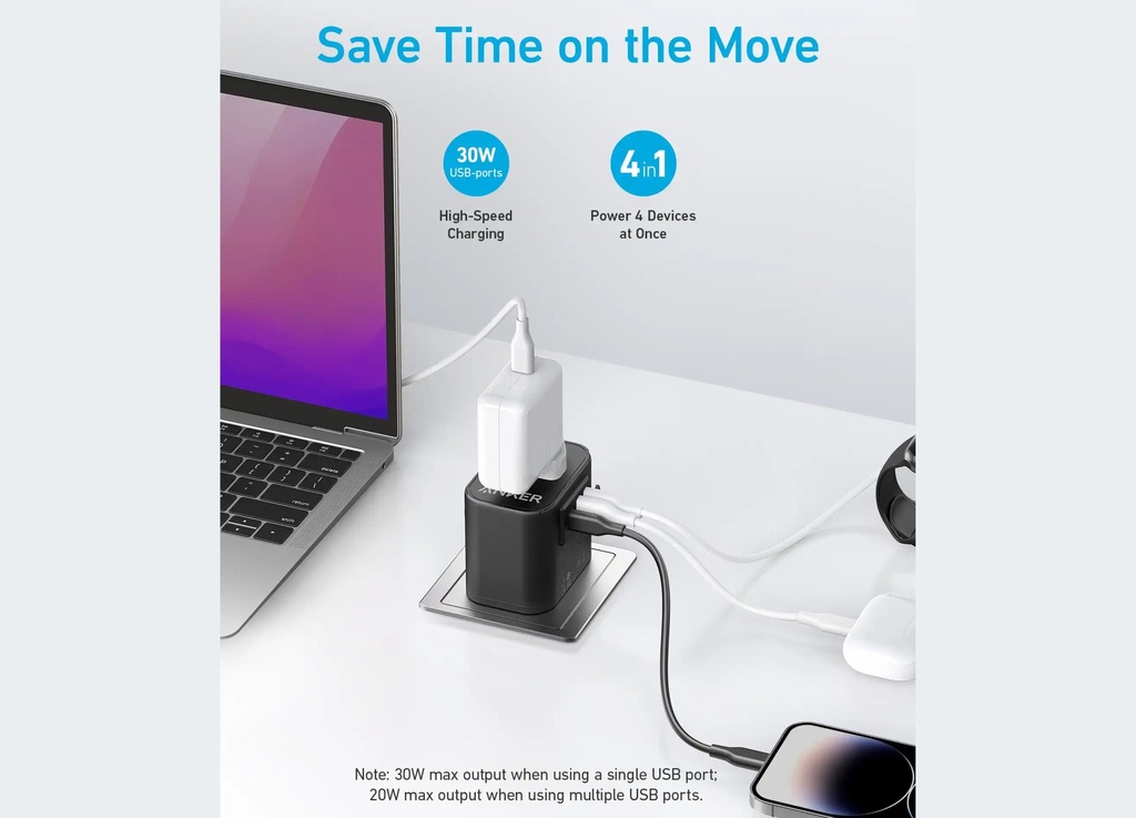 Anker PowerExtend USB-C Travel Adapter 30W B2B | Black