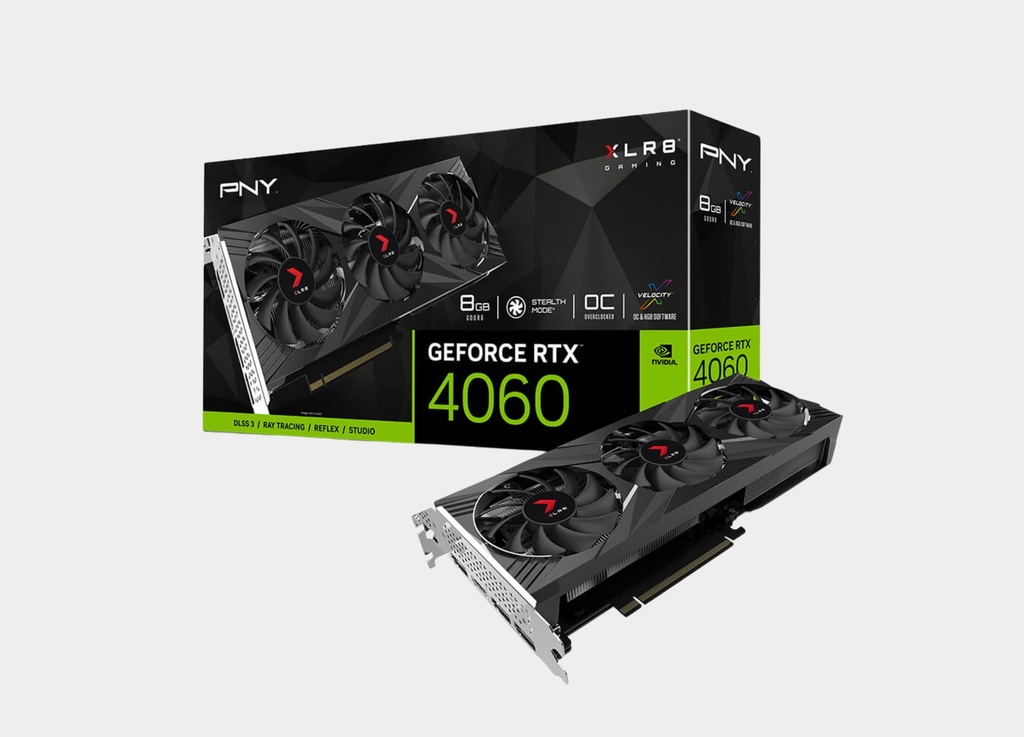 PNY GeForce RTX™ 4060 XLR8 Gaming Verto™ RGB Triple Fan OC 8G GDDR6