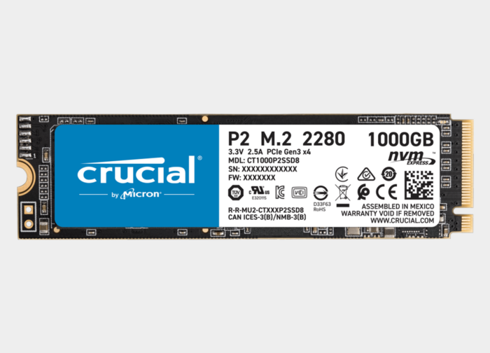 CRUCIAL M2 2280 1TB P2 NVMe 