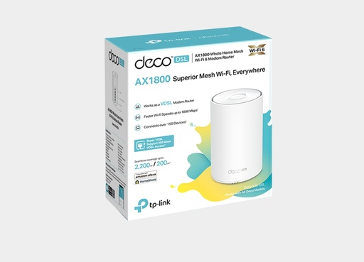 [Deco X20-DSL  (1 Pack)] TP-Link Deco X20-DSL AX1800 VDSL Whole Home Mesh WiFi 6 Router 